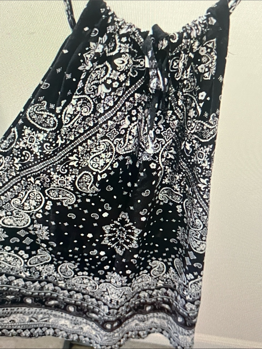 No Boundaries Black and White Paisley Halter Dress - Picture 2 of 5